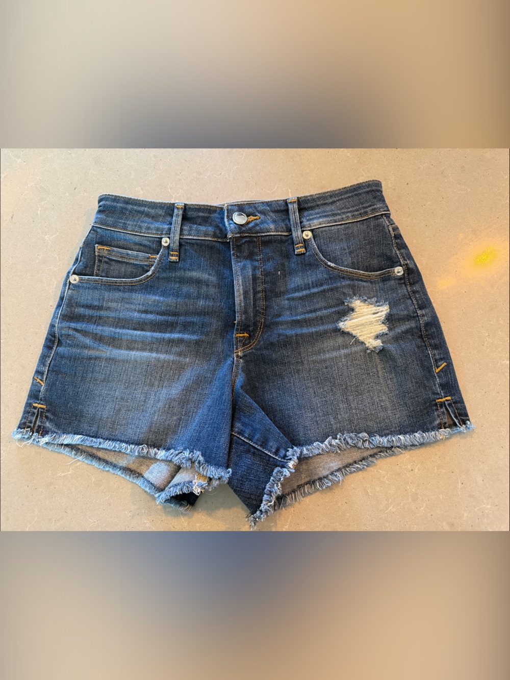 Good American Dark Wash Jean Shorts